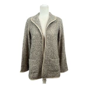 Worth New York Alpaca Wool Blend Boucle Open Front Cardigan Jacket Small Cozy